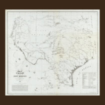 Map of Texas and part of New Mexico posters