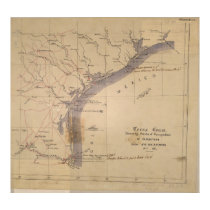 Map of Texas Coast Posters