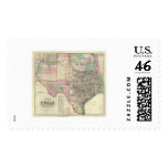 Map of Texas Territory by Colton 1872 Postage Stamps