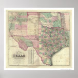 Map of Texas Territory by Colton 1872 posters