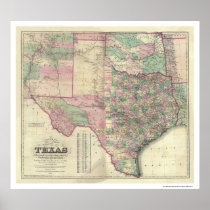 Map of Texas Territory by Colton 1872 Print