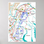 Map of the American Civil War Gettysburg Campaign Poster