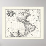 Map of The Americas 1669 Poster at Zazzle