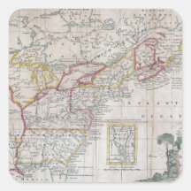 Map of the British Dominions in 1763 Square Sticker