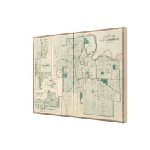 Map of the City of Fort Wayne with Cedarville Gallery Wrapped Canvas