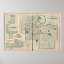 Map of the City of Fort Wayne with Cedarville Posters