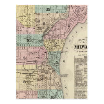 Map of the City of Milwaukee, Milwaukee Co Post Card