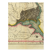 Map Of The District Of Columbia Post Cards