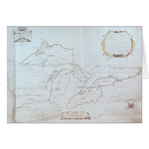 Map of the Great Lakes Greeting Card