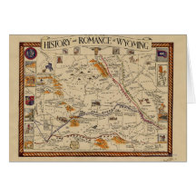 Map of the History and Romance of Wyoming Card