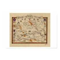 Map of the History and Romance of Wyoming  posters