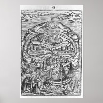 Map of the Island of Utopia, Book frontispiece Poster
