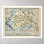 Map of the Klondyke from a Board Game 1897 Print
