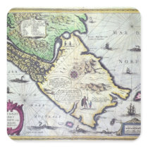 Map of the Magellan Straits, Patagonia Square Sticker