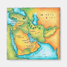 Map of the Middle East Refrigerator Magnets