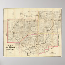 Map of the Oil Region of Pennsylvania Print