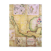 Map of the route followed by Hernando Cortes Postcards