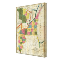 Map of the Settled Wisconsin Territory Canvas Print
