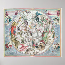 Map of the Southern Hemisphere Print