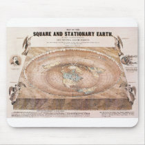 Map of the Square and Stationary Earth by Ferguson Mouse Pads