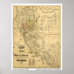 Map of the State of California, 1851 Poster