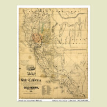 Map of the State of California, 1851 posters