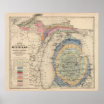 Map of the State of Michigan Print