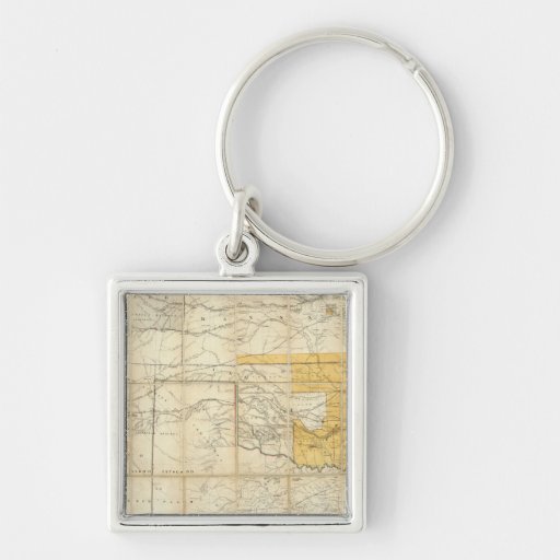 Map Of The States Of Kansas And Texas Keychains