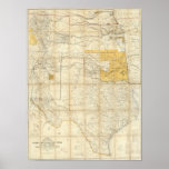 Map Of The States Of Kansas And Texas Poster