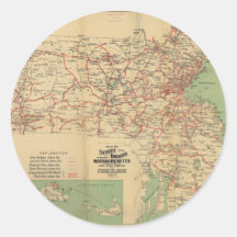 Map of the Street Railways of Massachusetts 1913 Stickers