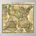 Map of the United States 1861 S. Augustus Mitchell Posters