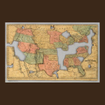 Map of the United States and Canada posters