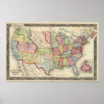 Map Of The United States, And Territories Print