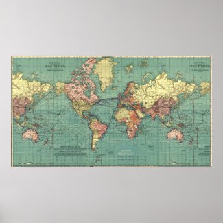 Map of the world in 1919-1921 poster