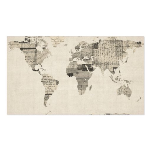 Map of the World Map from Old Postcards Business Cards