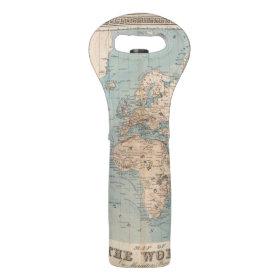 Map of the world on Mercator's projection Wine Bags