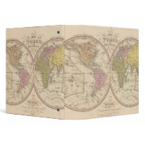 Map Of The World on the Globular Projection Vinyl Binders