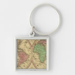 Map Of The World on the Globular Projection Keychains