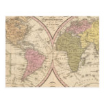 Map Of The World on the Globular Projection Post Cards