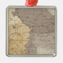 Map of US Drainage Areas Christmas Tree Ornaments