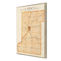 Map of Vigo County Gallery Wrapped Canvas