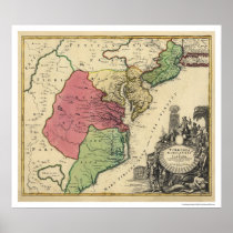 Map of Virginia, Marylandia, and Carolina 1714 Print