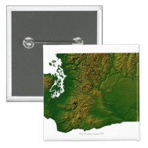 Map of Washington 3 Pinback Button