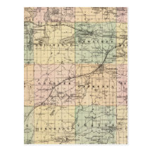 Map of Waukesha County, State of Wisconsin Post Cards