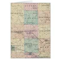 Map of Waupaca County, State of Wisconsin Card