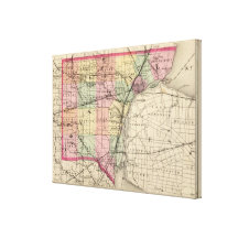 Map of Wayne County, Michigan Stretched Canvas Print