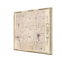Map of Wayne County Stretched Canvas Print