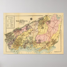 Map of Westchester Co Posters