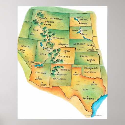 map-of-western-united-states-poster-zazzle