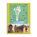 Map Postcard of Benin by Julieew Map Postcard of Benin
